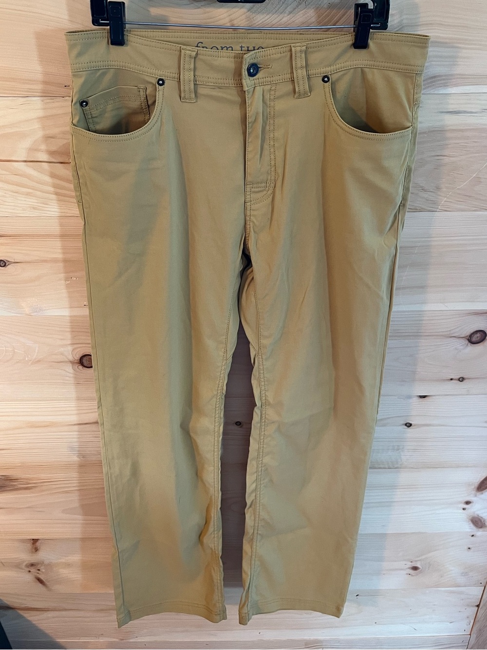 Prana Men's Khaki Slim Fit Straight-Leg Chinos Size 34Wx32L